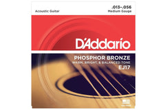 D'Addario EJ17 Phosphor Bronze Acoustic Guitar Strings Medium Gauge 13-56